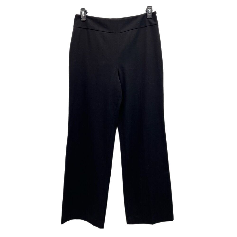 SAKS FIFTH AVENUE Dress Pants Women's Size 10 Wide Leg Black High Rise Stretch